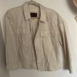 White cropped denim GAP jacket